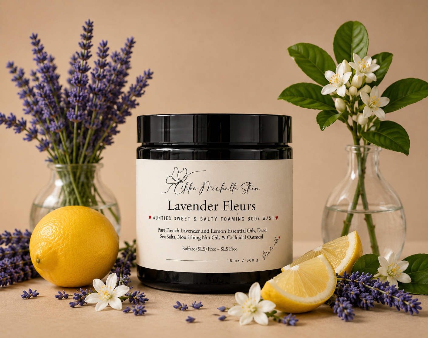 Aunties Sweet & Salty Foaming Body Wash - Lavender Fleurs