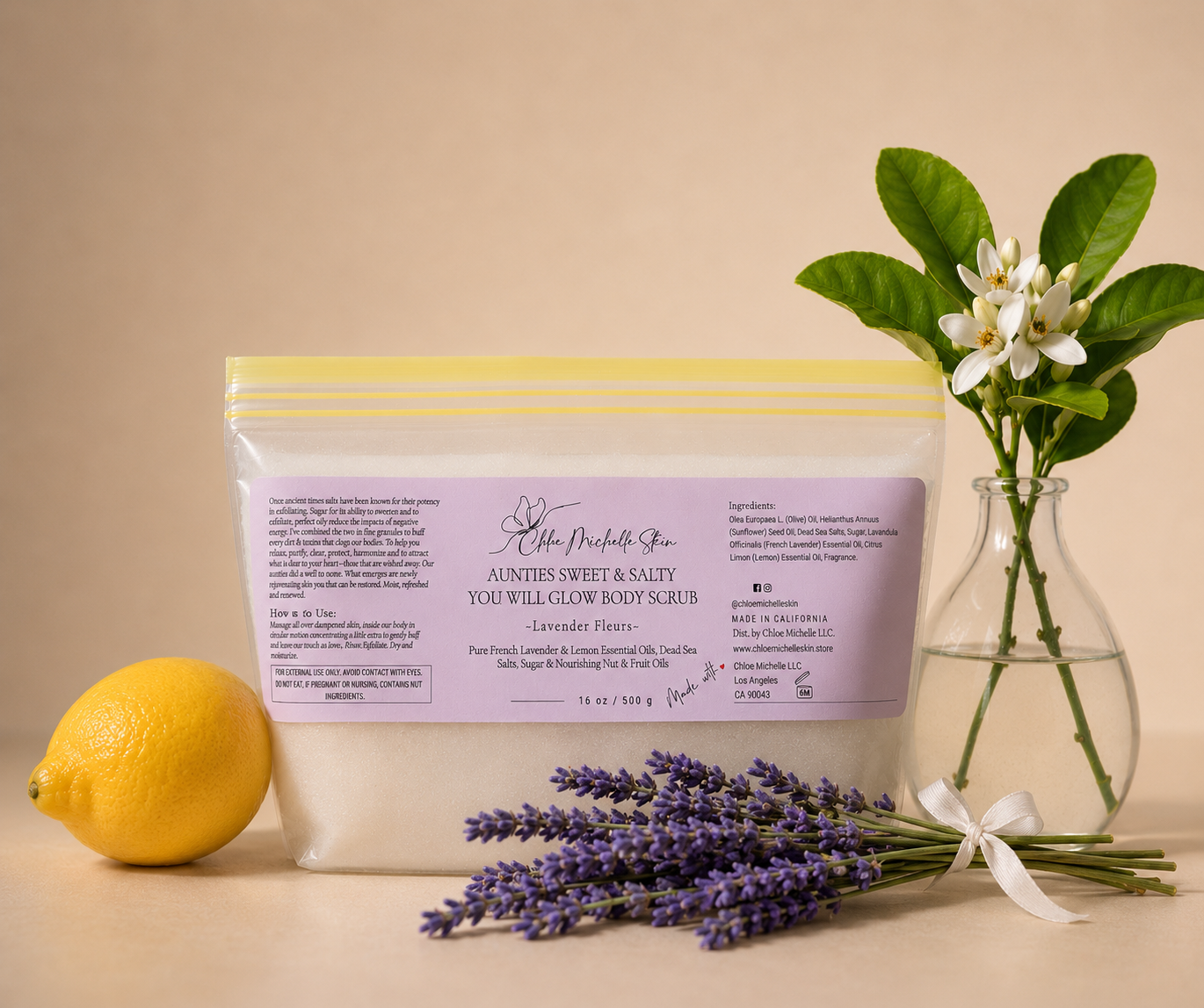 Aunties Sweet & Salty Organic Sugar Scrub – Lavender & Lemon